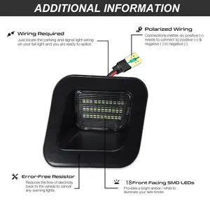 2Pcs LED License Plate Light Canbus Lamp For Dodge Ram 1500 2500 3500 2003-2018 1500 Classic 2019 55077291AE