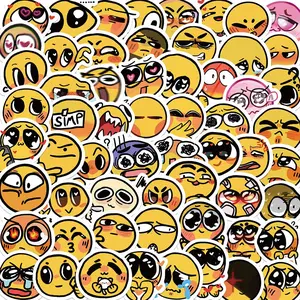 Emotional Face Pattern Sticker, 60pcs/set Funny Cartoon Emotional Face Sticker, Decorative Sticker for Phone Case, Computer, Guitar, Bag, Water Cup, Scrapbook, Protective