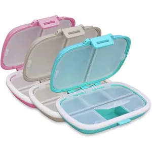 8 Compartments Pill Organizer, Pill Box, Pill Case, Pill Container, Travel Pill Organizer, Medicine Organizer, Daily Pill Organizer