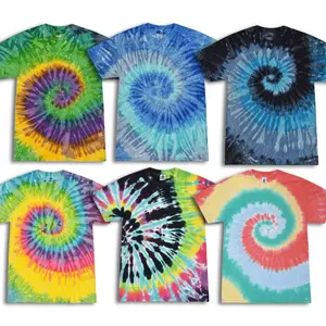 Multi-Color Tie Dye T-Shirts, Short Sleeve Cotton Colortone