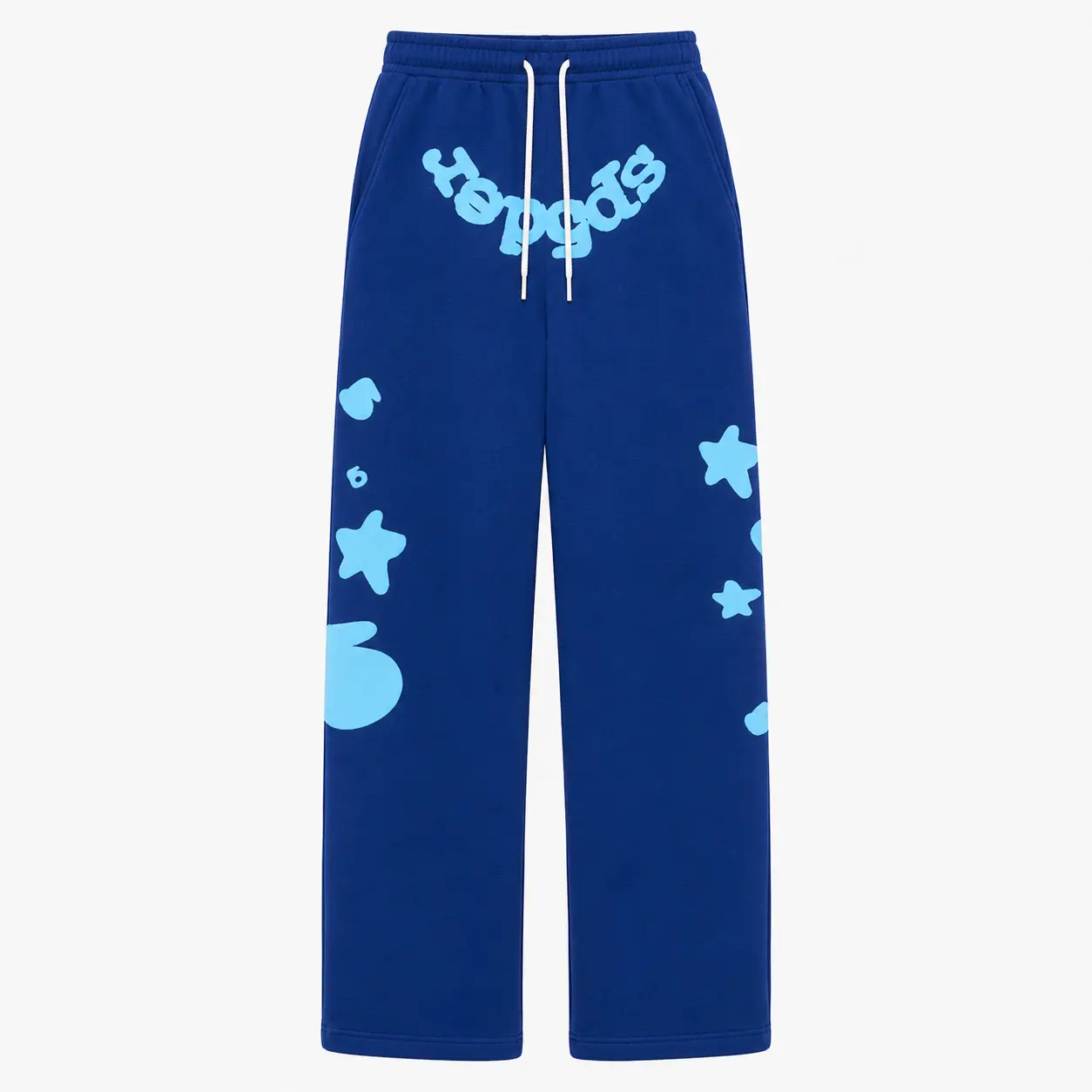 Sp5der Star Logo Graphic Sweatpants, Y2K Streetwear Jogger Pants, Relaxed Fit Unisex Casual Bottoms