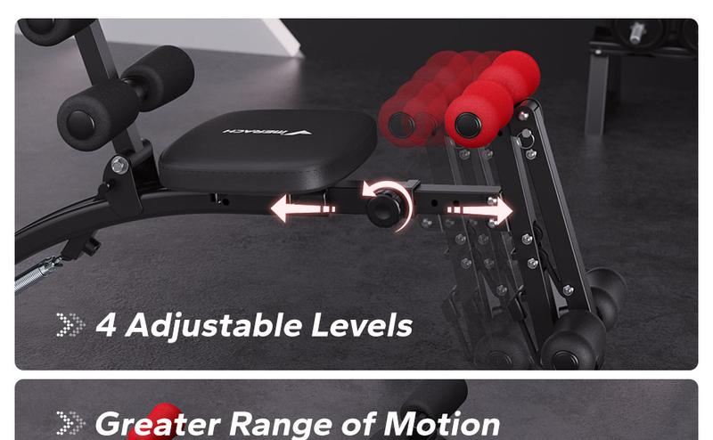 MERACH Multi-Functional Adjustable Ab Machine Workout Bench Sit Up Machine Push Up Exercise Chair for Home Gym