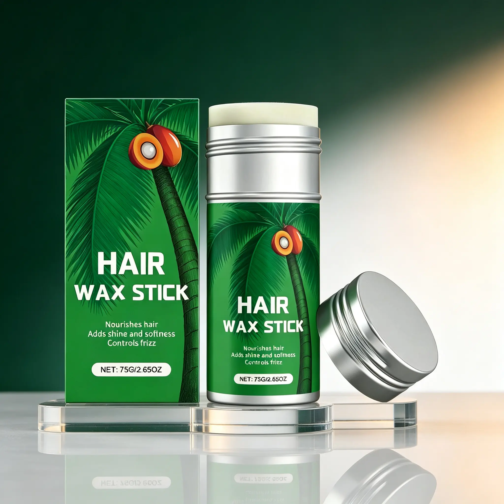 Hair Wax Stick – Nourishing Formula That Tames Frizz, Adds Silky Shine & Softens Hair on the Go| Smooth Application Stick for All-Day Sleek, Polished Styles| 75g