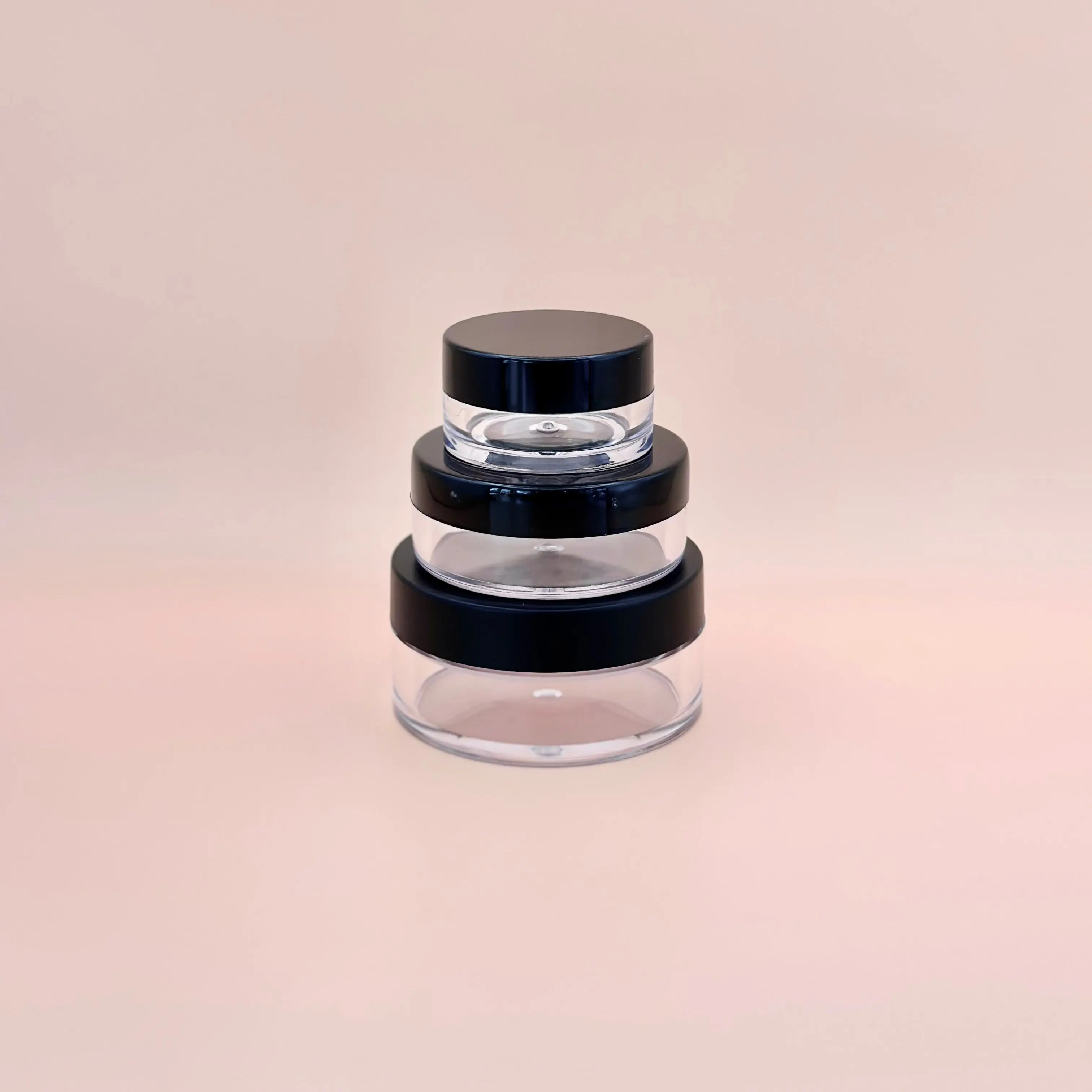 Mini Plastic Powder Jars with Puff