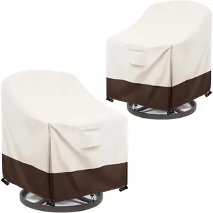 Patio Chair Covers  Swivel Outdoor Chair Cover, 33W x 35D x 36H Inches Patio Furniture Covers 2 Pack (Beige)