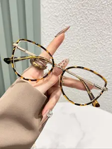 Fashion Tortoiseshell Eyeglasses, Casual Cat Eye Frame Eyeglasses for Women & Men, Fashion Eyeglasses for Work, Daily Clothing Decor, Perfect for Student Daily Use