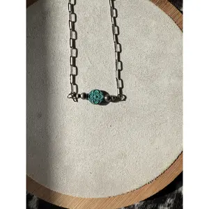 Metal Turquoise Bar Necklace