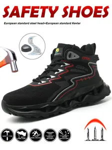 Men's Comfortable Work & Sports Shoes, Anti-Slip Breathable Puncture-Resistant Industrial Construction Footwear, Work Safety Footwear, Nonslip Work Shoes