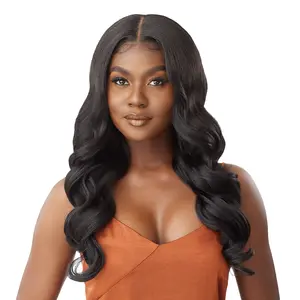 Outre Human Hair Blend Glueless HD 5X5 Lace Closure Wig Body Curl 24"