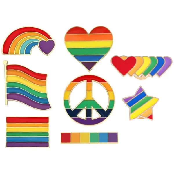 8pcs Rainbow Enamel Pins - Rainbow Flag Lapel Pins Enamel Lapel Pins Rainbow Brooch Decoration Suitable for Backpacks, Jackets, Hats - Women Fashion Accessory Gift
