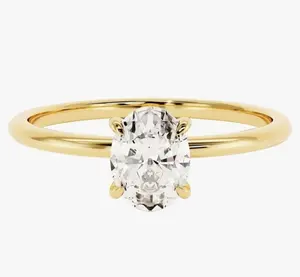 Engagement Ring In Yellow Gold With White Stone