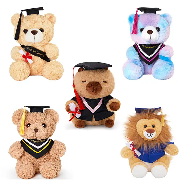 WEWILL Graduation Teddy Bear Stuffed Animal – 10 Inch Purple Rainbow Plush Toy, Class of 2026 Graduation Bear, Preschool Graduation Gifts, Inspirational 2026 Gift for High School Grads