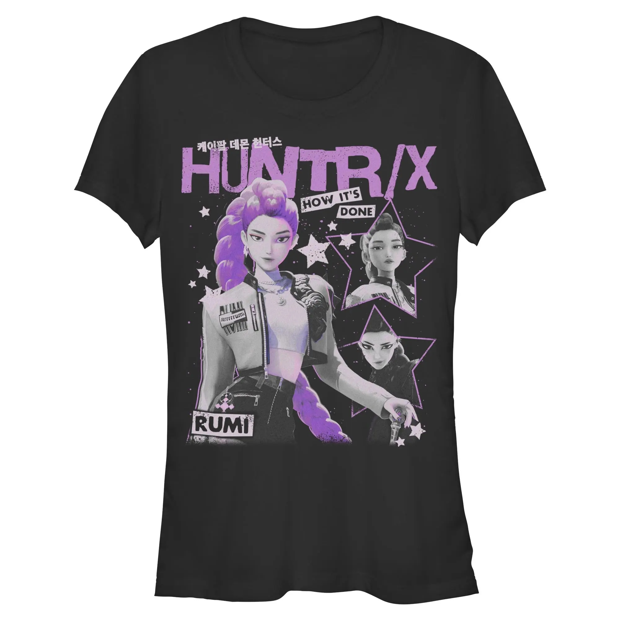 Juniors Womens KPop Demon Hunters Pop Star Huntrix Rumi T Shirt