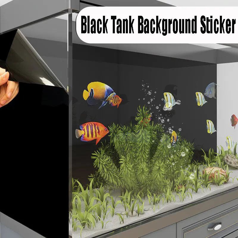 Aquarium Background Static Cling Black Fish Tank Background Wallpaper Fish Tank Backdrop Vinyl Aquarium Poster Background