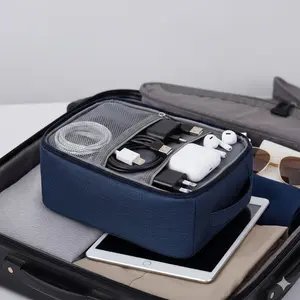 Upgraded Multi-Purpose Waterproof Travel Organizer Bags: Tech Cable Case, Power Bank & Earbud Storage. Compact Design for Students, Toiletries & Digital Gear. Easy-Clean Fabric, Hand Carry, Hang Loop, Crush-Proof for Travel. Ultimate Storage Solution.