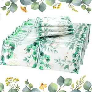 50 Packs Tissue Travel Size Facial Paper Napkins Travel Packs Disposable Pocket Tissues for Wedding Guest Traveling School Purse Home Supplies, 500 Sheets 3 Ply(Eucalyptus Leaf)