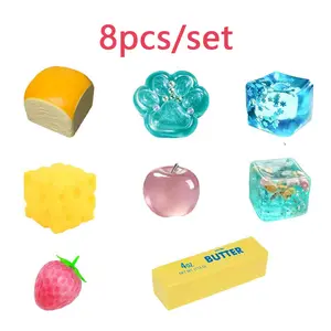 8-Piece Set Mystery Squishy Box, Blind Box Malt Sugar Stress Relief Fidget Toys, Sensory Bundle, Creative Slow-Return Squishy, Party Gift, 8 Different Styles