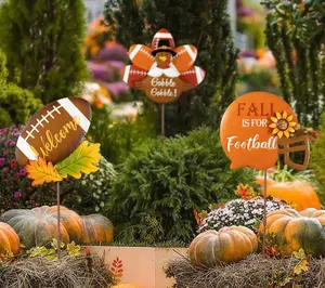 Glitzhome 24"H Thanksgiving Football Turkey Yard Stake