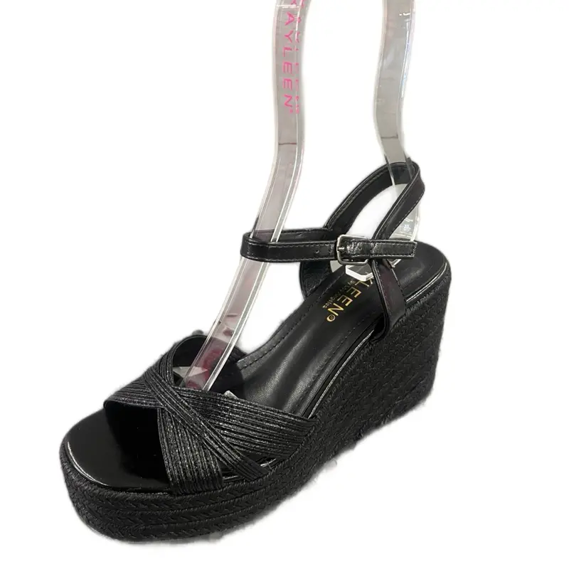 WOMENS WOVEN WEDGE HEEL WITH ADJUSTABLE BUCKLE SAMMY-1