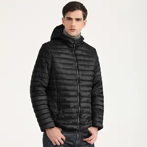 Men's Lightweight Jacket Hooded Water Resistant Winter Jackets for Travel Running Hiking