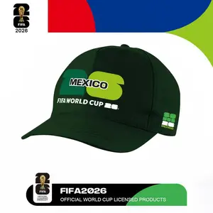 FIFA 2026 Mexico World Cup Official Licensed Cap - Green, Adjustable Cotton SOMOS 26 Sports Fan Hat