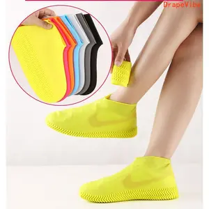 5pair Waterproof Shoe Cover Reusable Non Slip Foldable Overshoes Sturdy Wear Resistant Foot Protection For Outdoor Rainy Activities