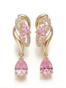 1 Pair Elegant Hollow out Design Dangle Earrings, Statement Earrings, Fashion Elegant Water Drop Shaped Artificial Gemstone Decor Jewelry for Women for Anniversary, Engagement, Wedding, Fashionable Jewelry Accessories