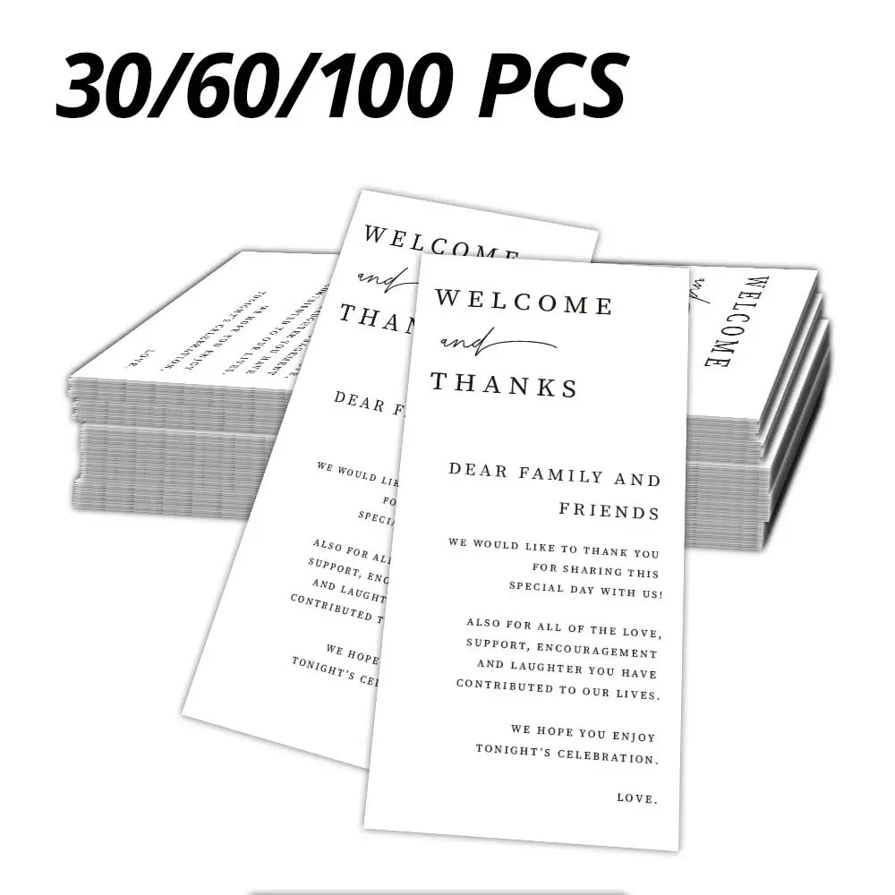 Modern Simple Welcome & Thank You Notes, Wedding Table Thank You Cards, Seating Arrangement Thank You Cards, Party Supplies, Custom Message Card, Positive Message Card, Thank You Cards Bulk