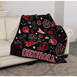 Georgia Blanket Rugby Football fan gifts All-Season Home Bedroom Bed Sofa Picnic Cover  Family Friends Perfect Gift Birthday Present