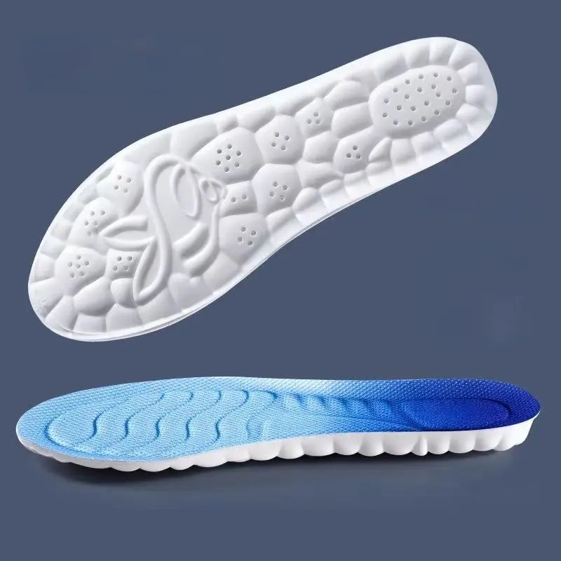 1 Pair 4D Sports Shock Absorbing Insoles, High Elastic Sole for Soft Breathable Shock Absorption, Running Shoe Cushioning Insoles for Comfort, Premium Inserts, Shock Absorption Comfy