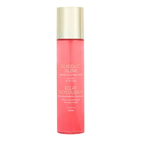 Glycolic & Rice Water Toner 250ml Rejuvenating Skincare Skin Repair Radiant