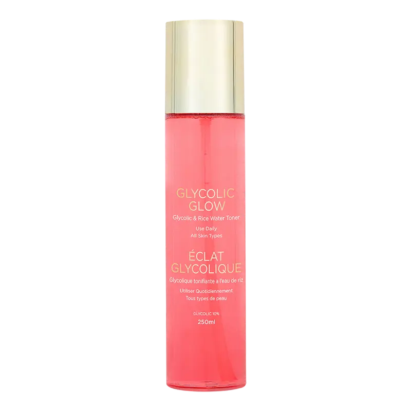 Glycolic & Rice Water Toner 250ml Rejuvenating Skincare Skin Repair Radiant