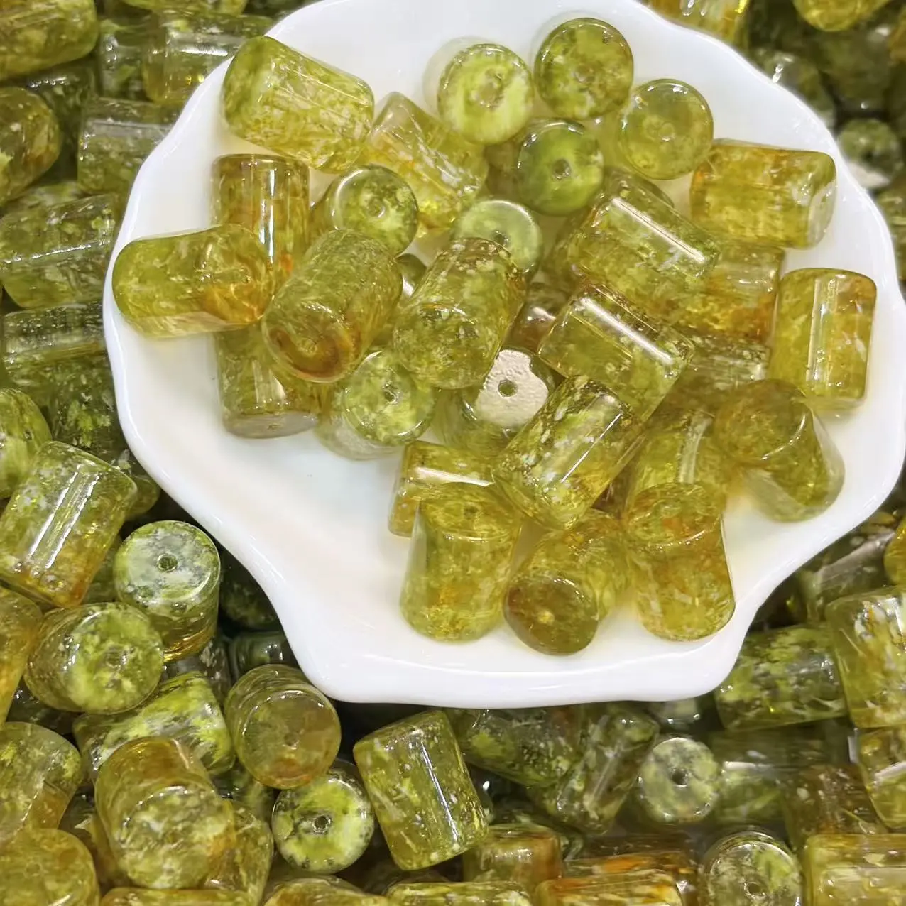 Snowflake Series Cylinder Beads
