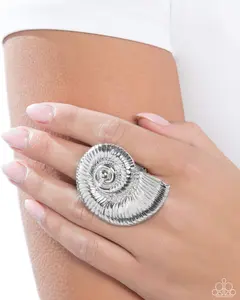 Paparazzi Shipwrecked Shell - Silver Ring