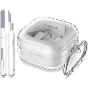 Compatible with Samsung Galaxy Buds 4 Pro / Buds 4 Case 2026 Military-Grade Shockproof Soft TPU Highly Transparent Anti-Yellowing with Cleaning Kit Clear