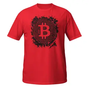 Bitcoin Circuit Board T-Shirt – Digital Crypto Logo Design in Black