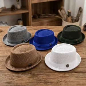 Unisex Summer Mesh Sun Hat - Breathable British-Style Jazz Fedora, Stylish Sports & Outdoor Headwear for Women Men (Sun-Protection, Beach Use)