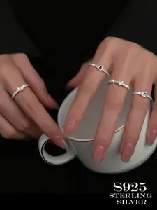 Women's Zircon Ring, Simple Stackable Design, Daily Jewelry Gift, Silver Color Material, Perfect for Anniversary & Christmas, Stackable Rings, Stacking Rings