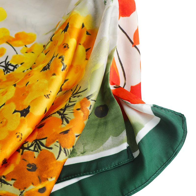 Women's Floral Print Moomoo & Scarf Set - Boho Casual Shawl Dress for Beach Vacation and Holiday Enjoyment, Ladies Clothes for All Seasons