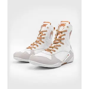 Venum Elite Boxing Shoes - White/Gold - Durable, Quality, Elevated Performance