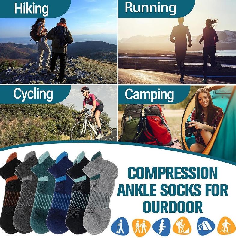 6 Pairs Athletic Crew Socks for Men, Sport Socks, Breathable Mesh Socks, Cushioned Casual Socks, Comfortable Ankle Socks for Running Gym Daily Wear No Show Socks for Women Men