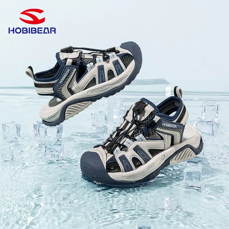 HOBIBEAR Kids' Closed-Toe Quick-Dry Synthetic Sports Sandals - Slip-On Cool Sandals for Summer Outdoor River Adventures