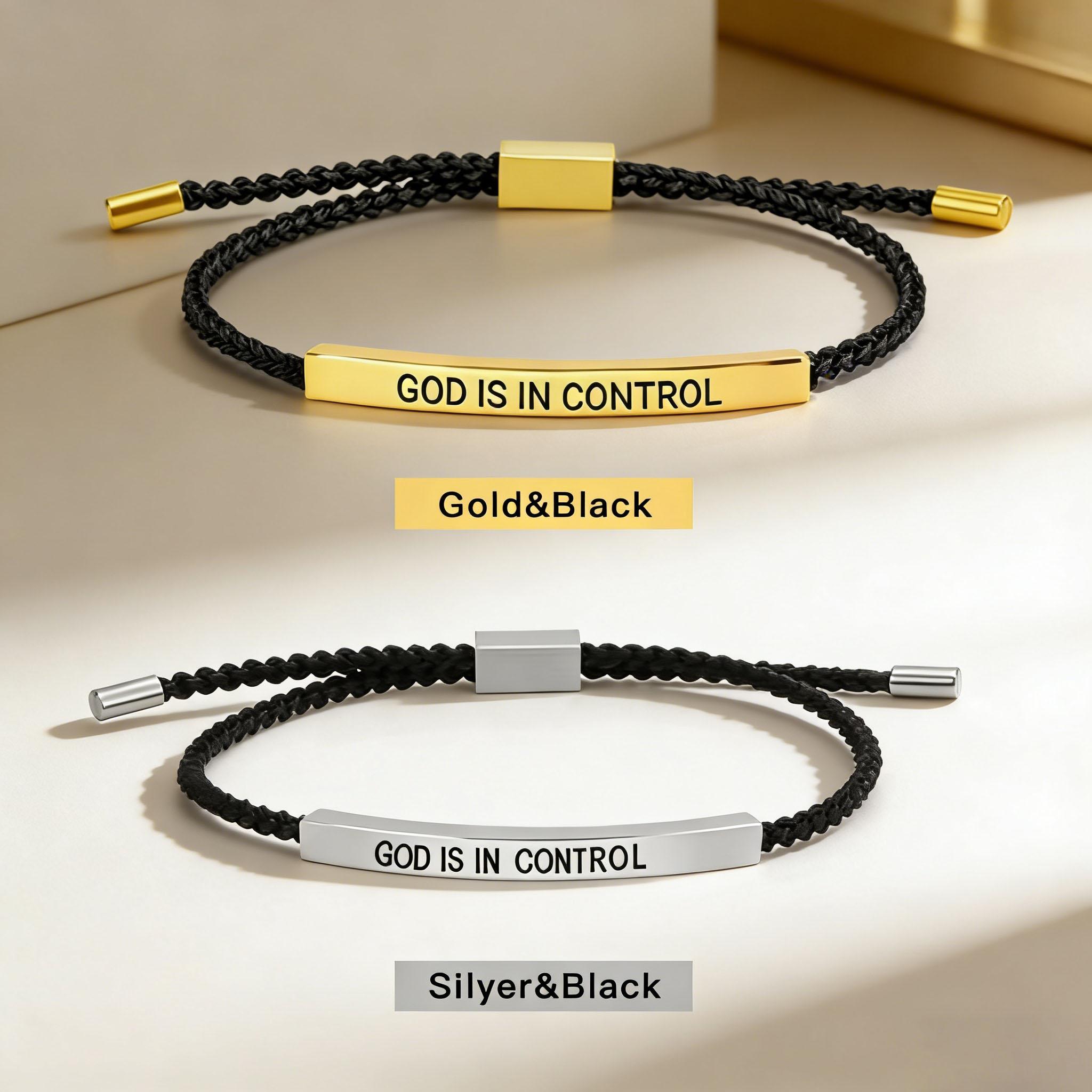 Inspire Bracelet: "GOD IS IN CONTROL" – Elegant Design with Unique Patterns & Letters
