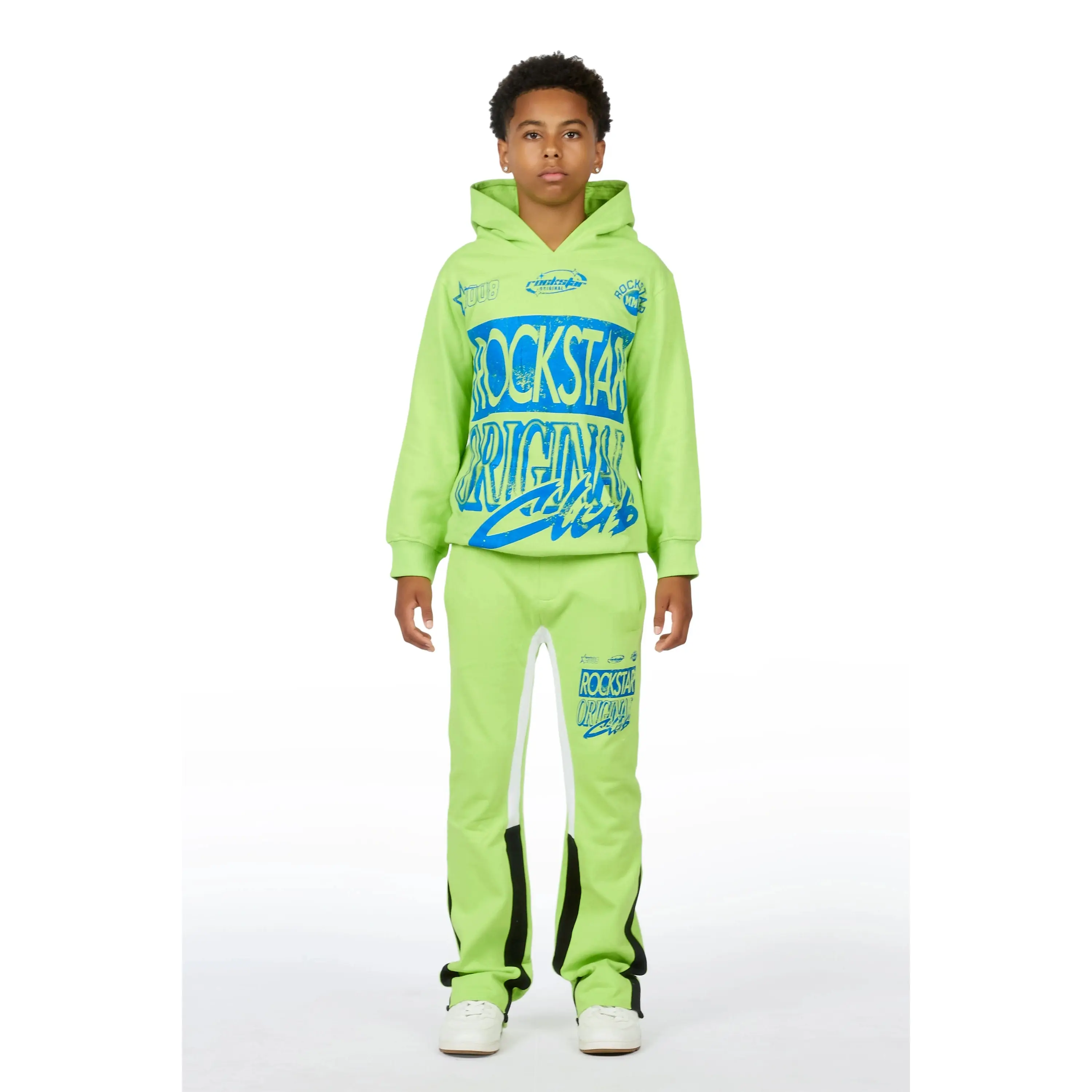 Boys Rylok Neon Yellow/Navy Hoodie Track Set