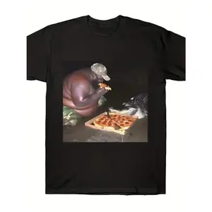 Man Slice Eating A Slice Of Pizza An Alligator At Swamp Shirt, Funny Meme Shirt, Funny Shirt, Crocodile shirt, unique shirt