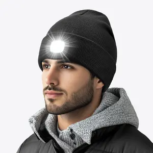 M1-BL20 Smart Xmas Beanie - Dynamic LED & Magnetic Charging for Skiing/Parties | Bulk Gifting Solution
