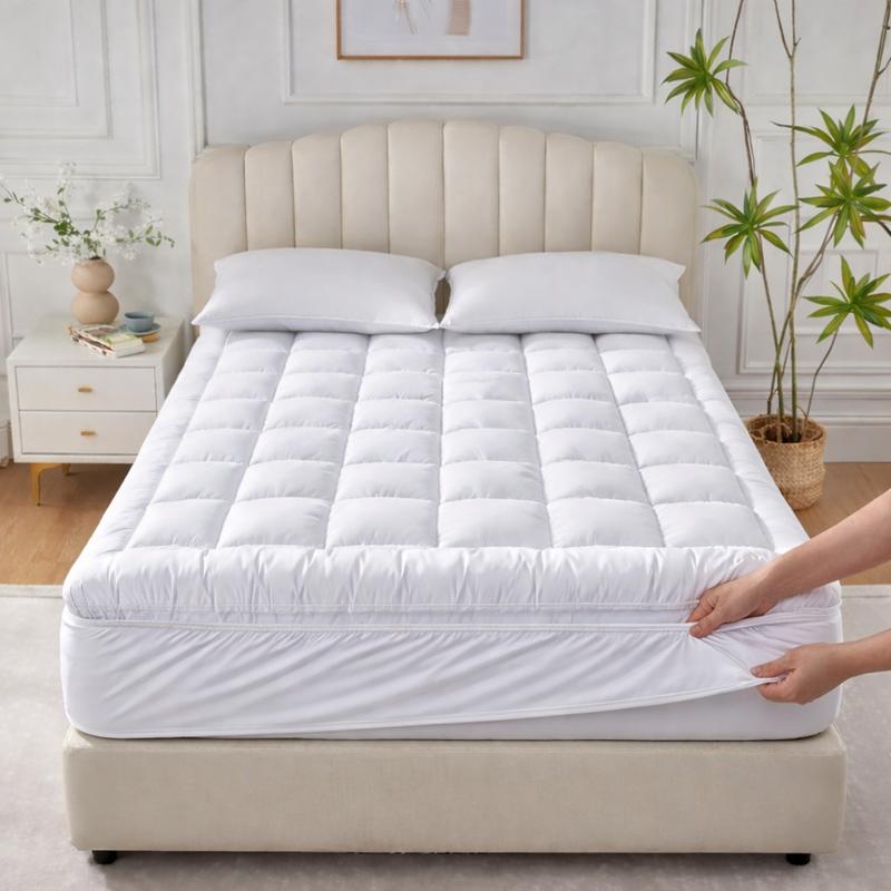 10cm Extra Thick Mattress Topper – Plush Soft Non-Memory Foam Bed Topper, Breathable & Supportive Mattress Pad for Better Sleep, Back Comfort, Hot Sleepers, Dorms, Guest Beds, Queen King Twin