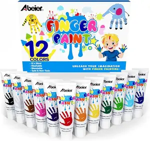 Washable Finger Paint for Toddlers, Safe Non-Toxic, 12 Vibrant Colours (1.21fl oz), Baby Safe Paint for Hands and Feet