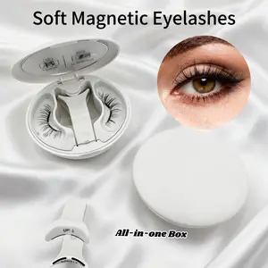HZBB  Magnetic Eyelashes 1 Pair Reusable Magnetic Eyelashes with Applicator No Glue Needed Eyelashes Cat Eye Natural Look Lash Clusters Kit Easy to Wear and Remove(B09)