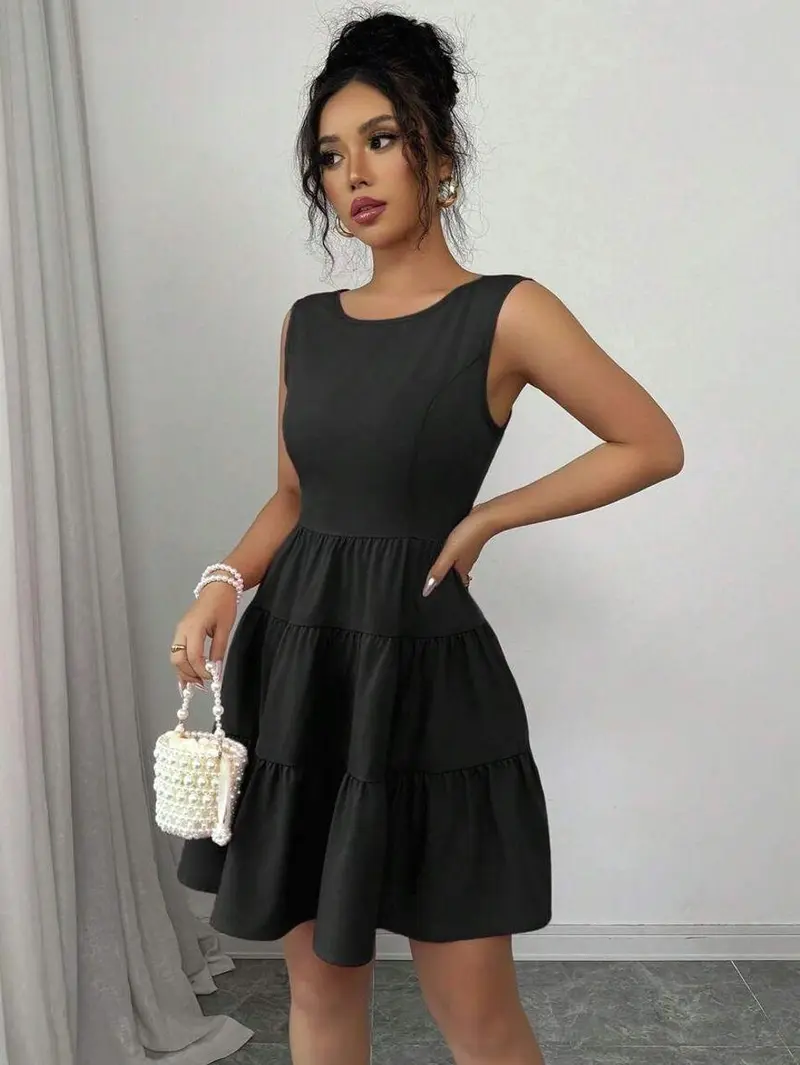 strapless open back dress Starlight Mood Sequin Skater Dress main image 1